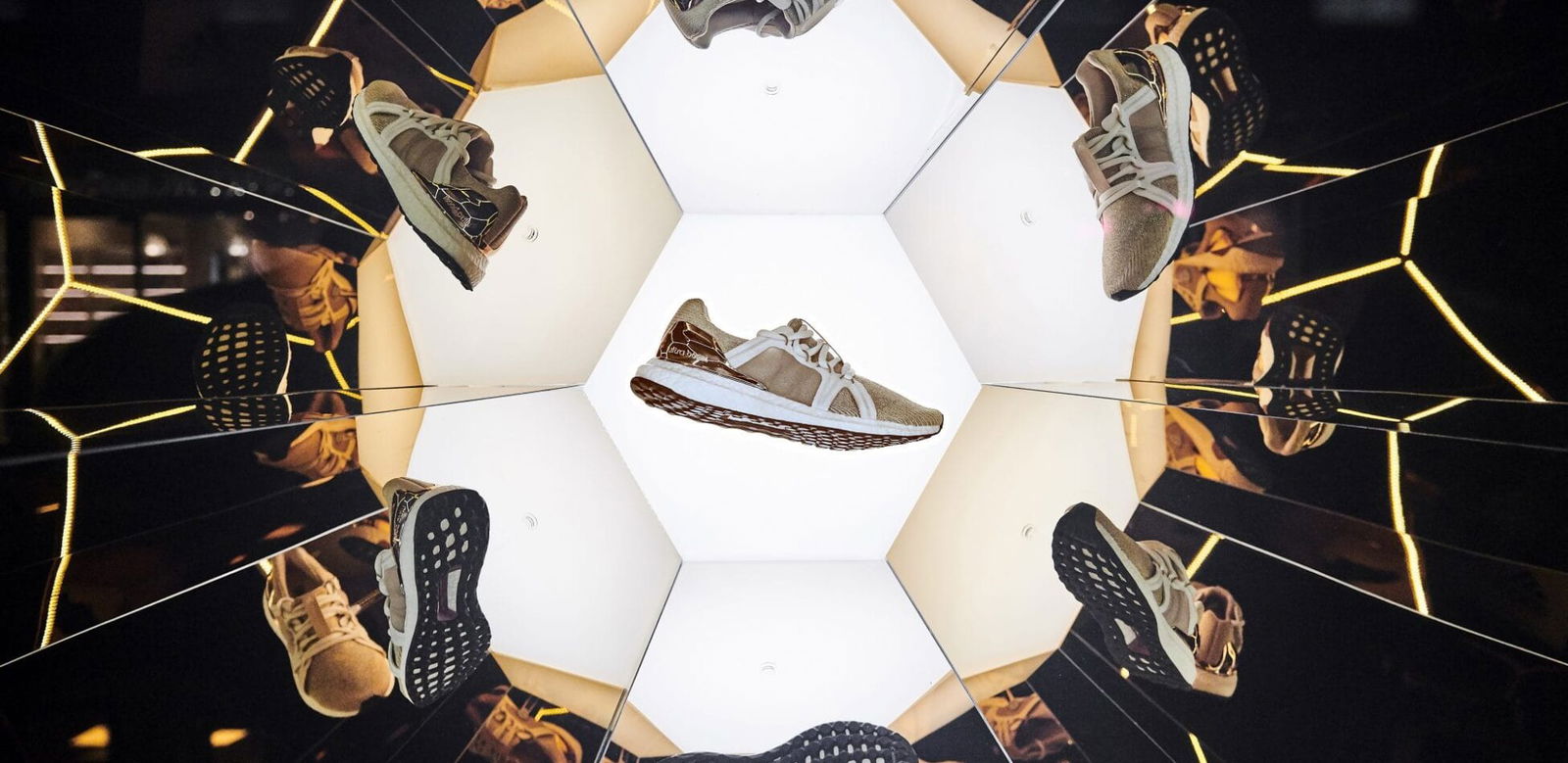 adidas: golden ultraboost - Retail Store Window Display Ideas